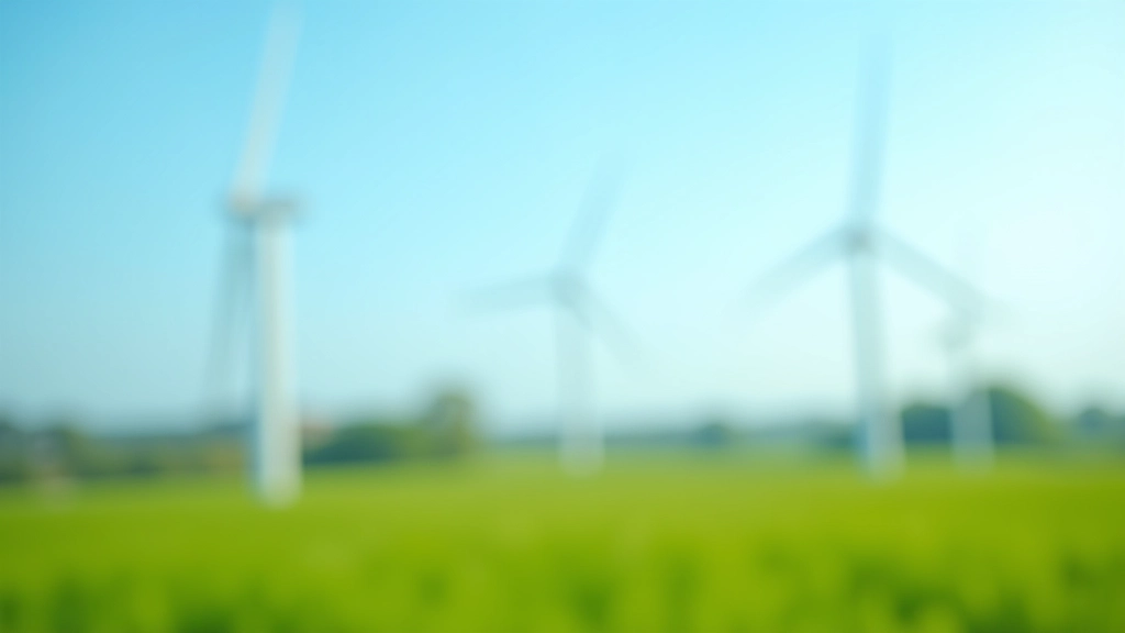 Modernes Windkraftwerk und Solaranlage nebeneinander in grüner Landschaft mit blauem Himmel